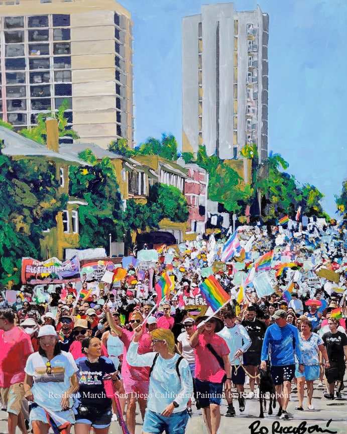 Resilient LGBTQ March and Parade by RD Riccoboni Painting Print