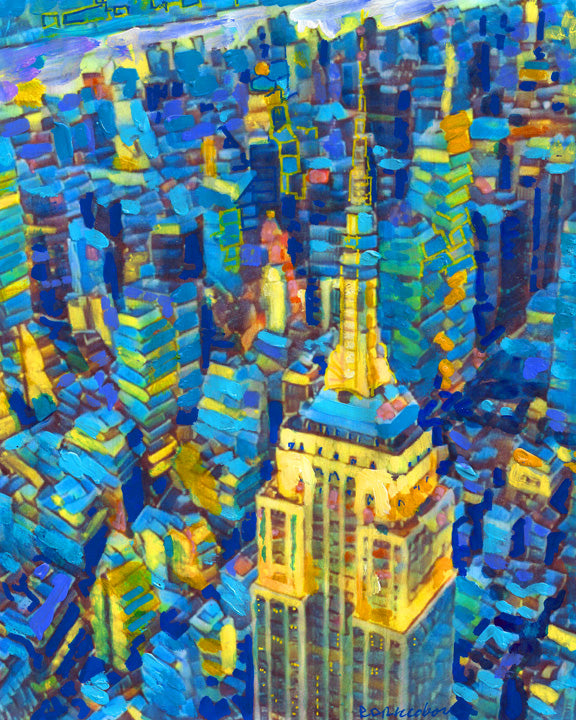 Empire Skies - New York City - Cityscape Painting Art Print