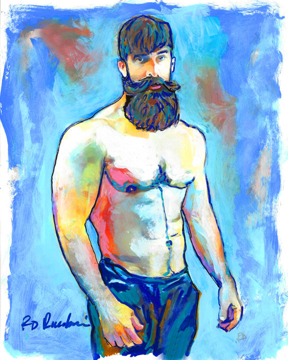 Scooter – Beefcake Style Signed Art Print by RD Riccoboni