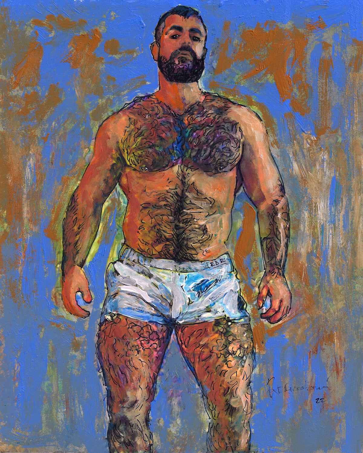 Skwert - Beefcake Painterly Style hand signed art painting print