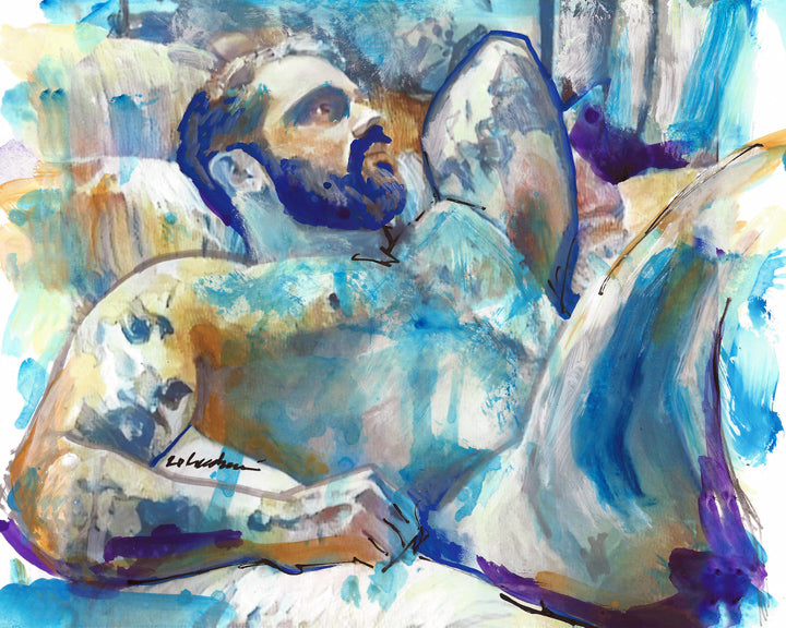 Bruiser Bear - Hot Off The Easel - Beefcake Painterly Style signed painting print
