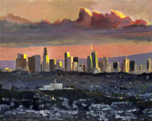 Afternoon Light- The Bewitching Hour in  Los Angeles California Cityscape Painting and hand signed art painting print