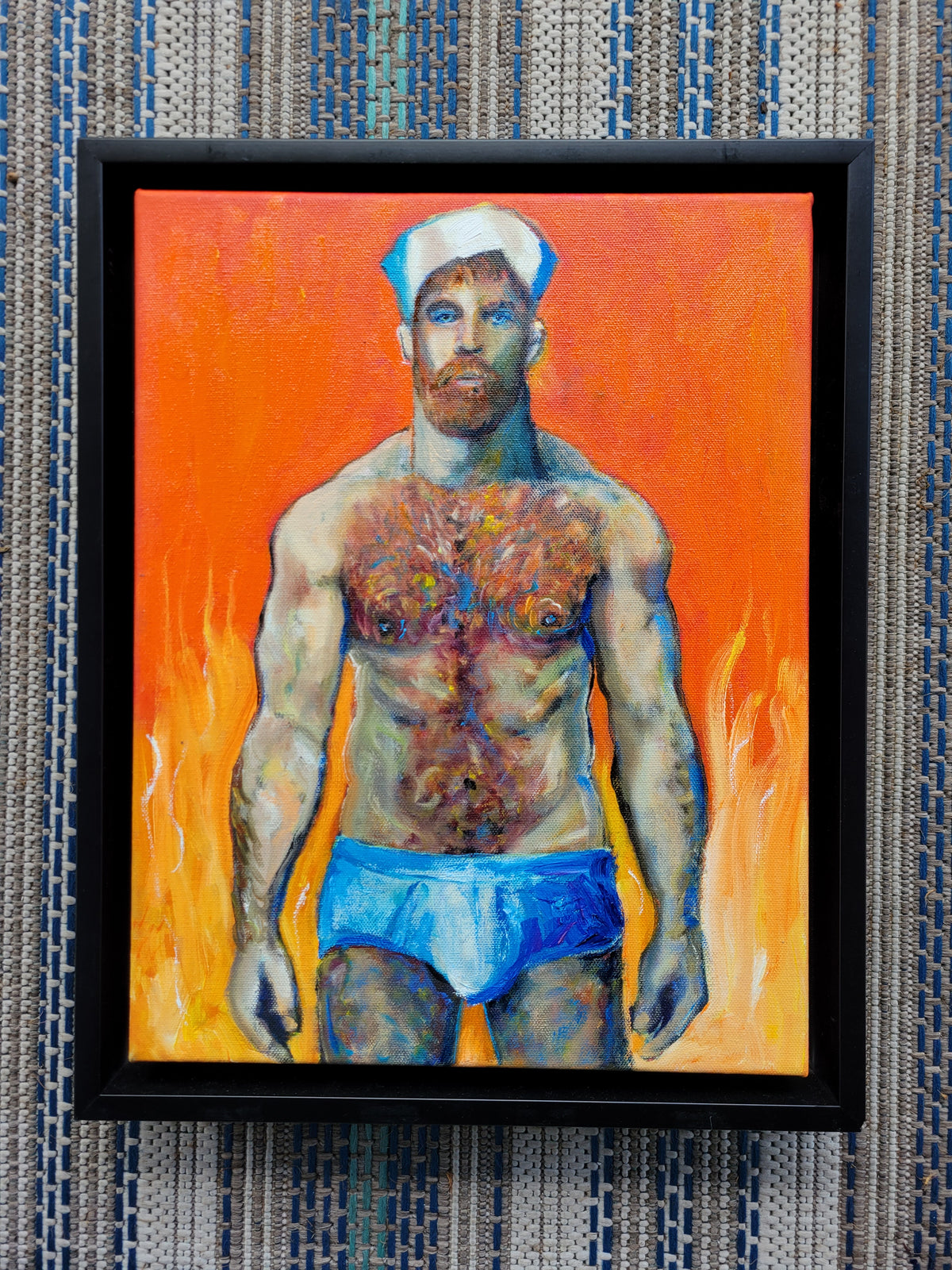 Tangerine Boiler Room Sailor - Beefcake Style Original Painting