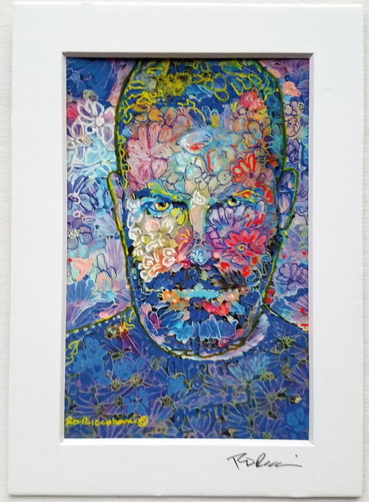 Blue David – Flower Bear Mini Print | Signed by RD Riccoboni