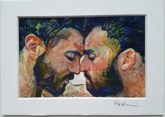 When – Flower Bear Couple Mini Print by RD Riccoboni