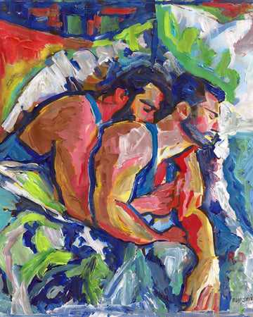 By The Mornings Light - Beefcake Bear Style signed painting print
