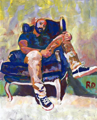 Comfy Chair- Beefcake Painterly Style signed painting print