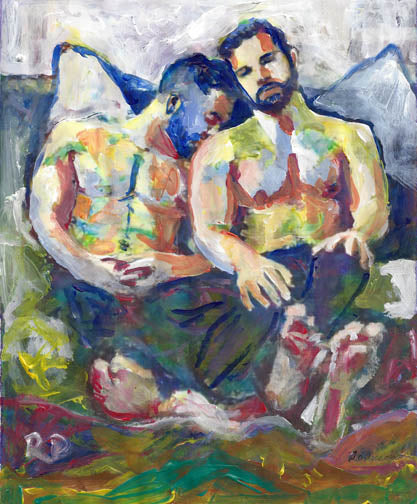 Sleepy Time - Beefcake Bear Style signed painting print