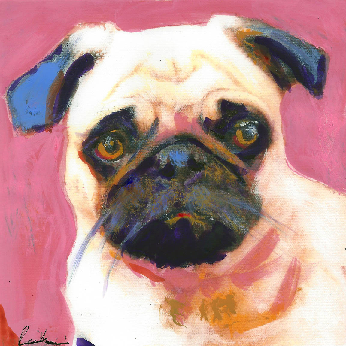 Pug Dog Pinkie – Pet Portrait by RD Riccoboni