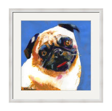 Load image into Gallery viewer, Pug Dog Blue Boy by RD Riccoboni Framed Portrait
