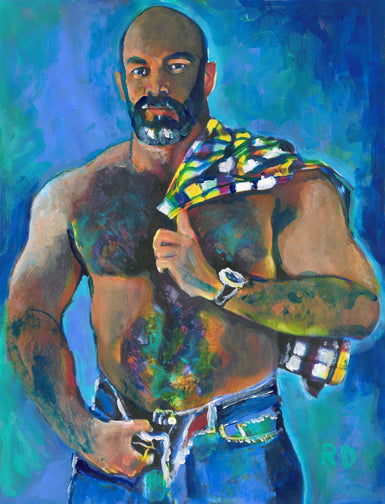 Plaid Dad,  And Bears, Oh My!  - Beefcake Style signed painting print