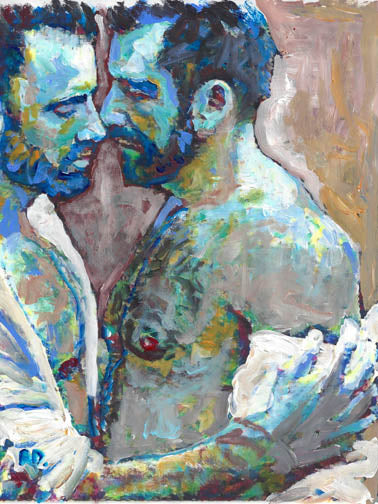 Welcome Home - Beefcake Bear Style signed painting print