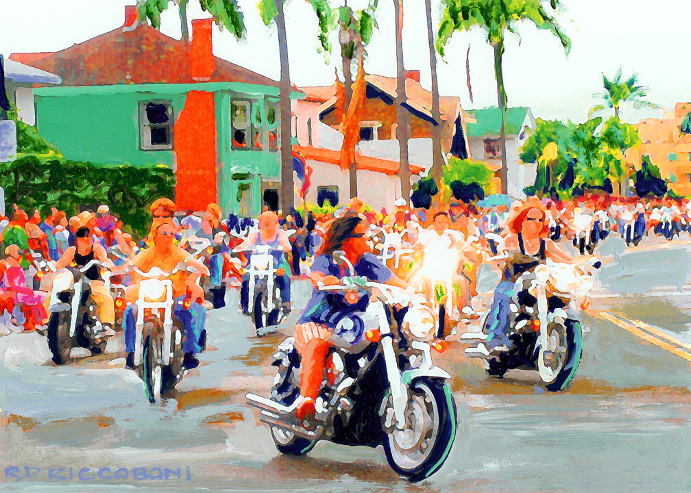 Belle On Wheels by RD Riccoboni Painting Print LGBTQ Parade San Diego