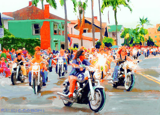Belle On Wheels by RD Riccoboni Painting Print LGBTQ Parade San Diego