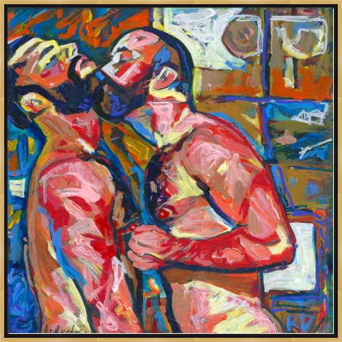 One Two, Cha Cha Cha – Original Beefcake Bear Painting by RD Riccoboni